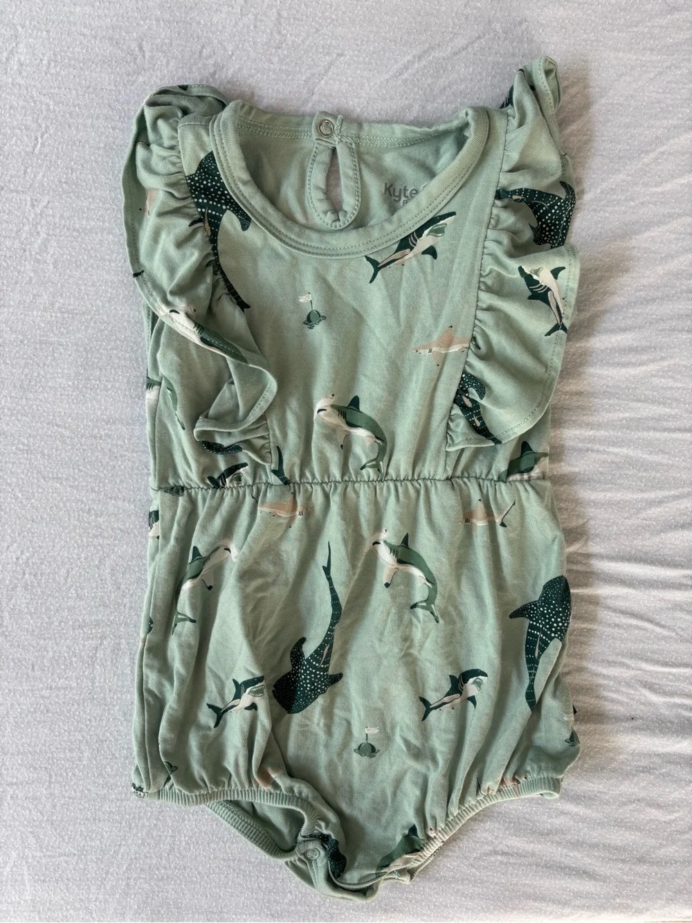 Kyte BABY Mint Green Ocean Animal Flutter Romper